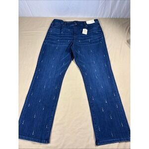 St Johns Bay Rhinestone Embellished Straight Leg Jeans Plus 18 NWT Dark Wash